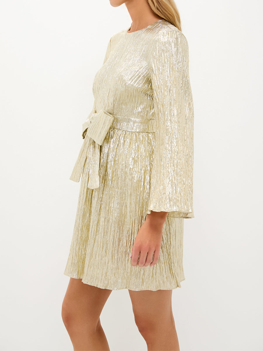 Bow Detail Bell Sleeves Mini Dress