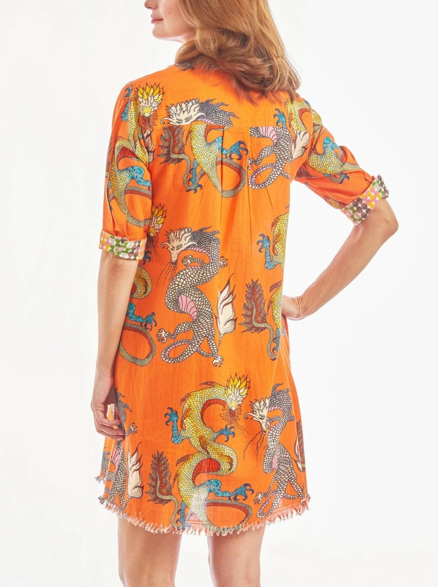 Comfortable V-Neck Printed Midi Dress