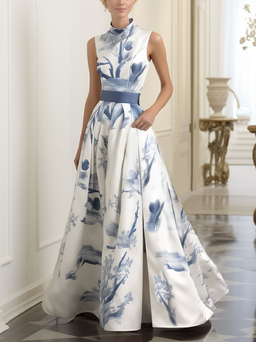 Elegant Sleeveless Lace-Up Dress