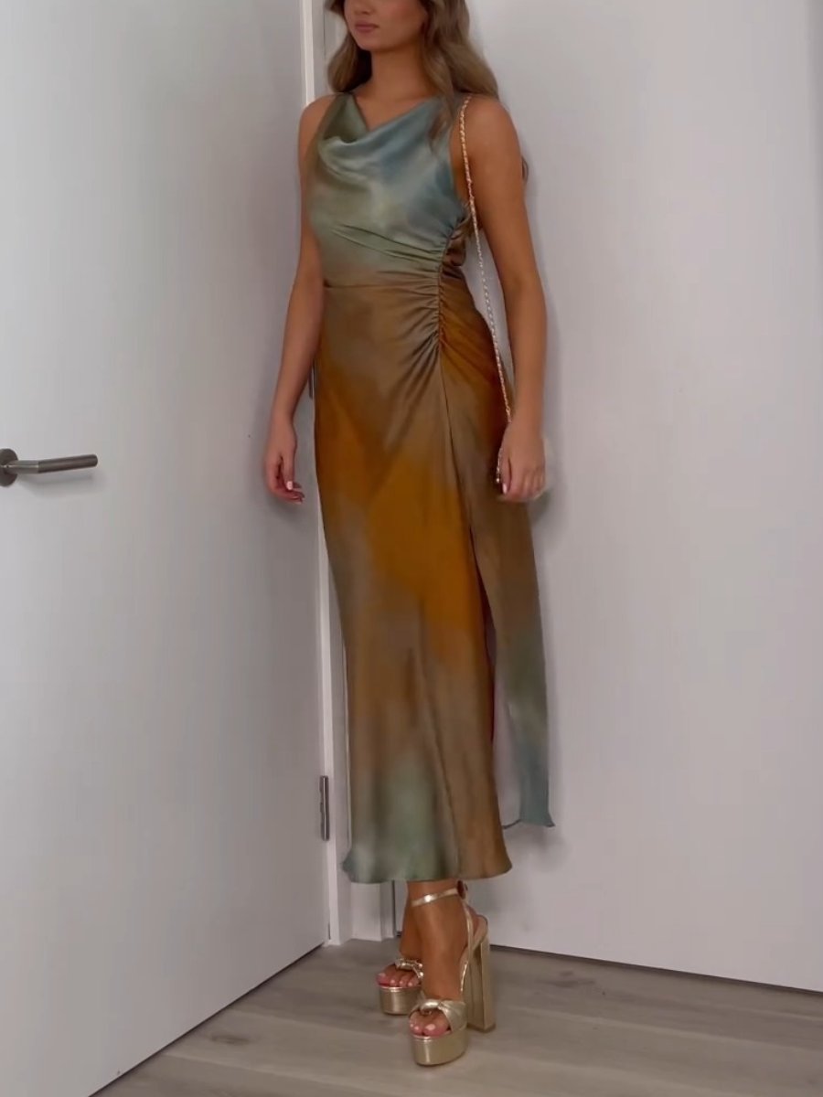 Elegant Strap Gradient Maxi Dress