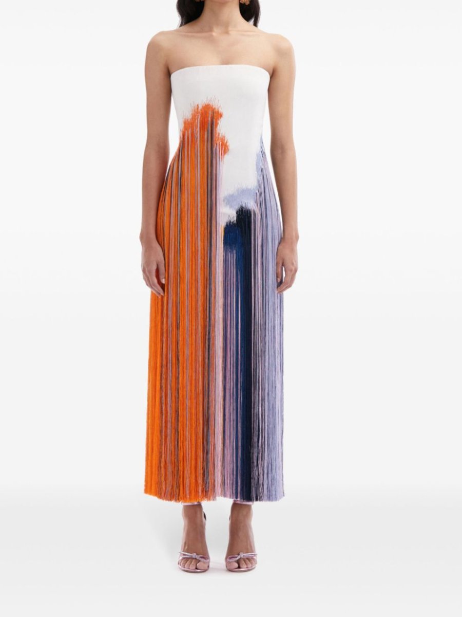 Strapless Tassel Dress