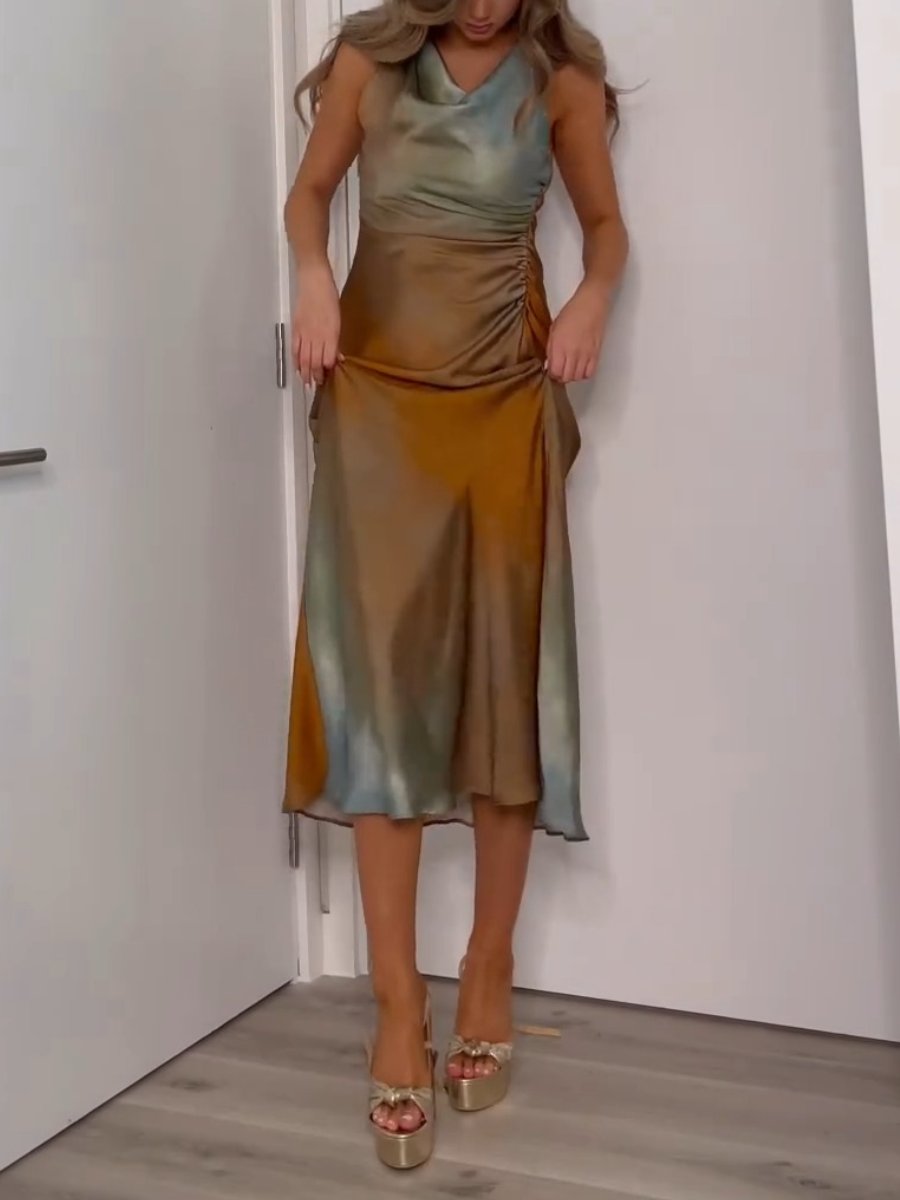 Elegant Strap Gradient Maxi Dress