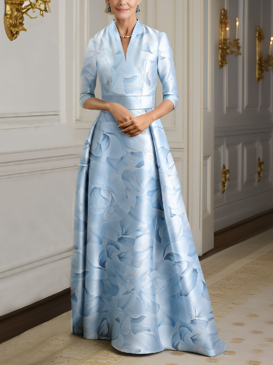 Elegant Blue Flower Dress