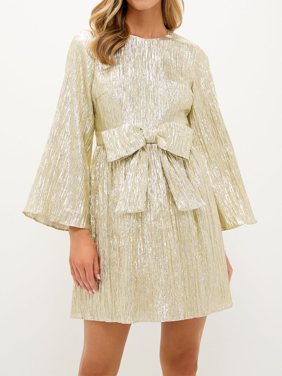 Bow Detail Bell Sleeves Mini Dress