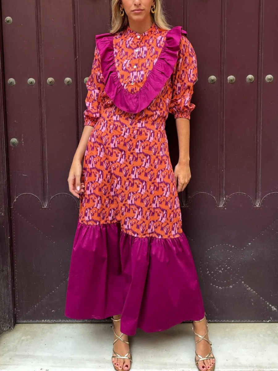 Fashion Stitching Lace Dress