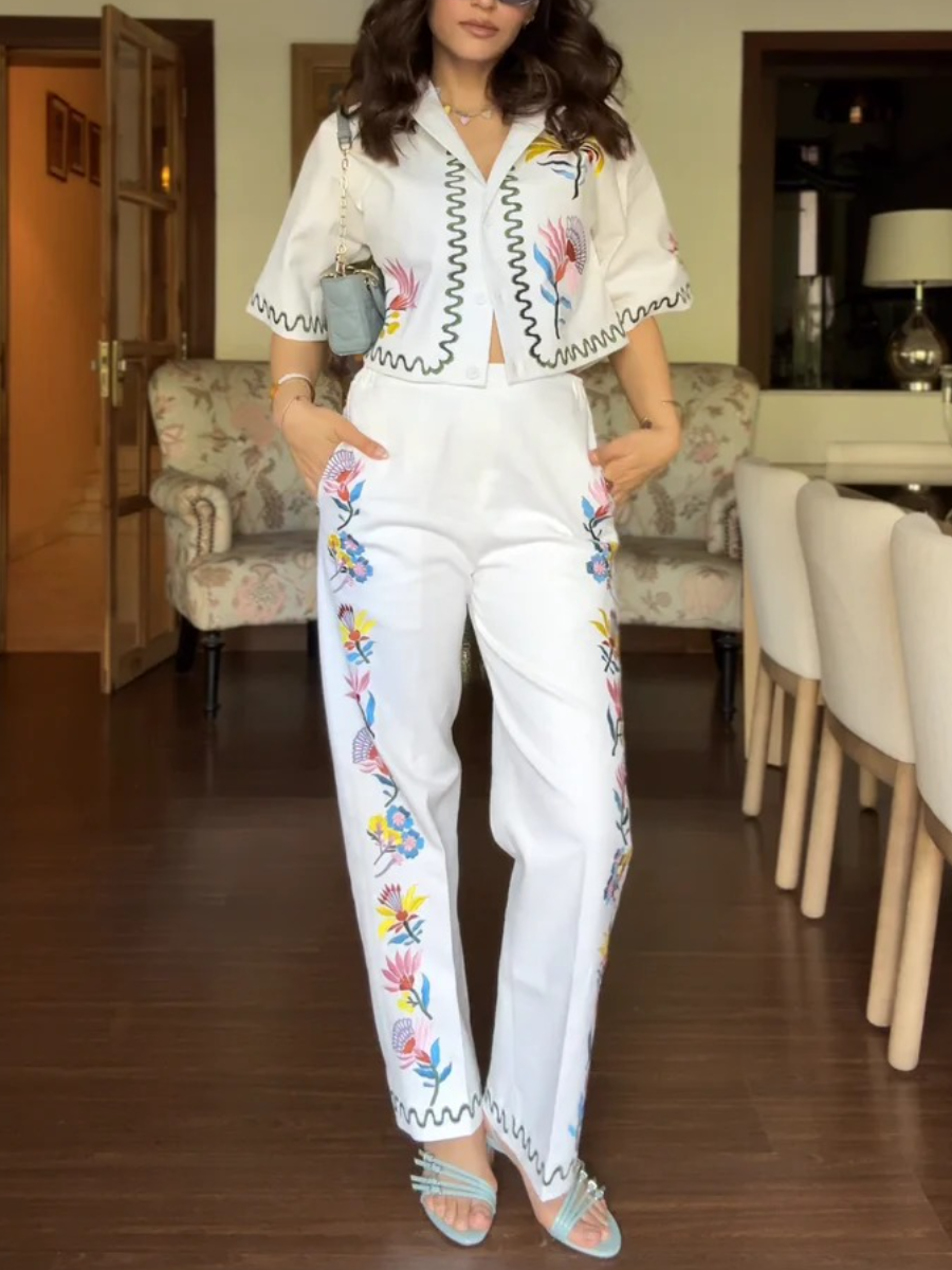 Fashion Shirt Trousers Two-piece Set