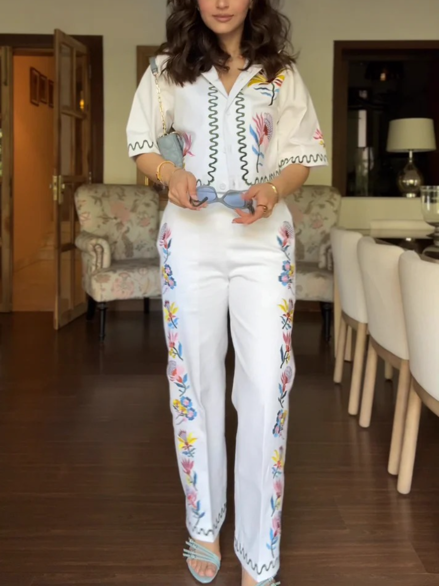 Fashion Shirt Trousers Two-piece Set