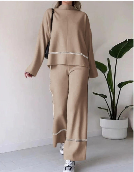 Striped Design Knit Suit