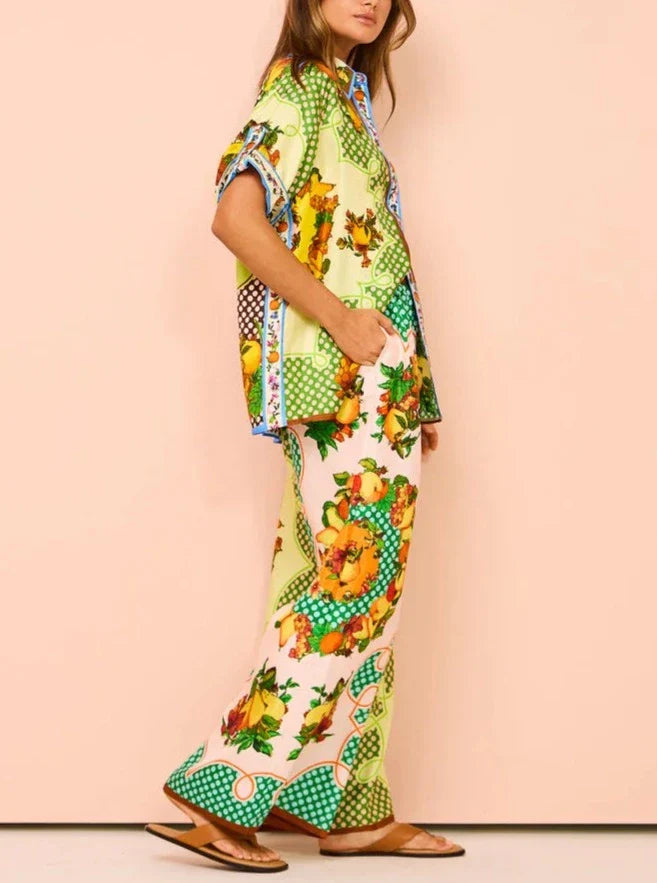 Comfortable Patterned Two-Piece Trousers