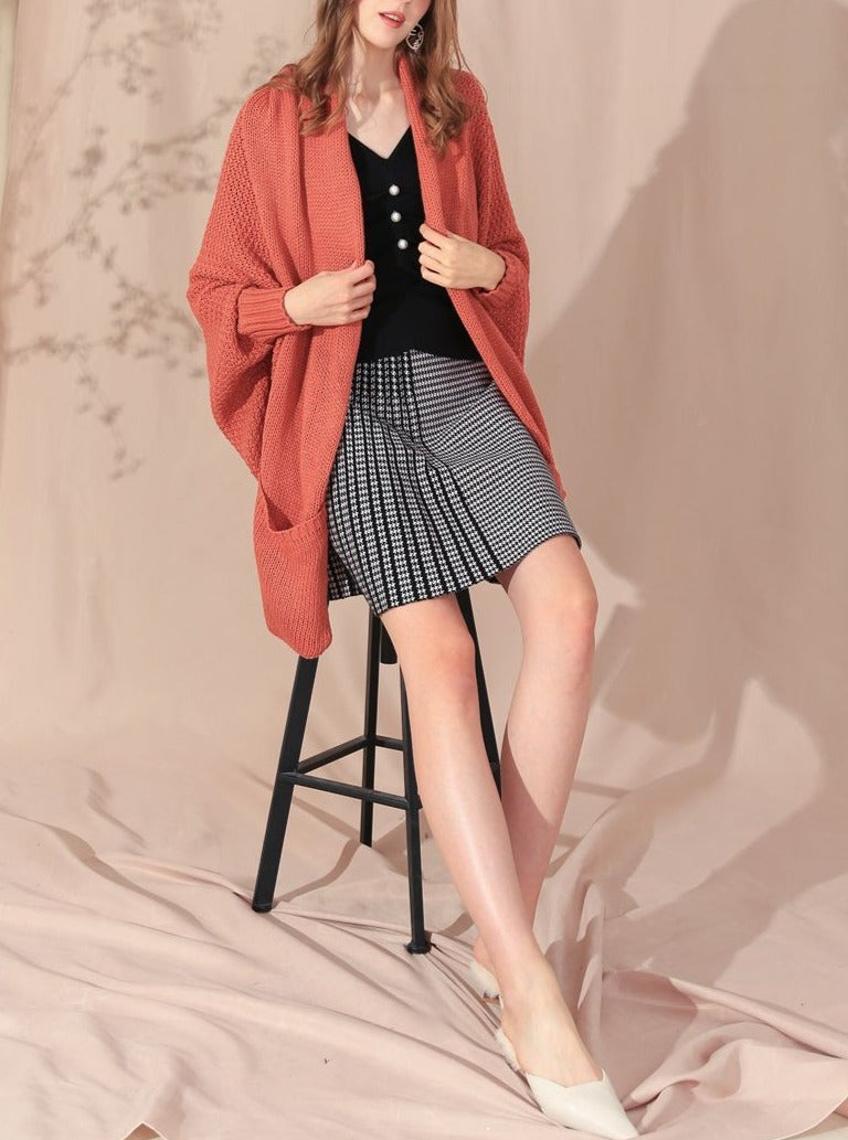 Lapel Drape Knit Cardigan