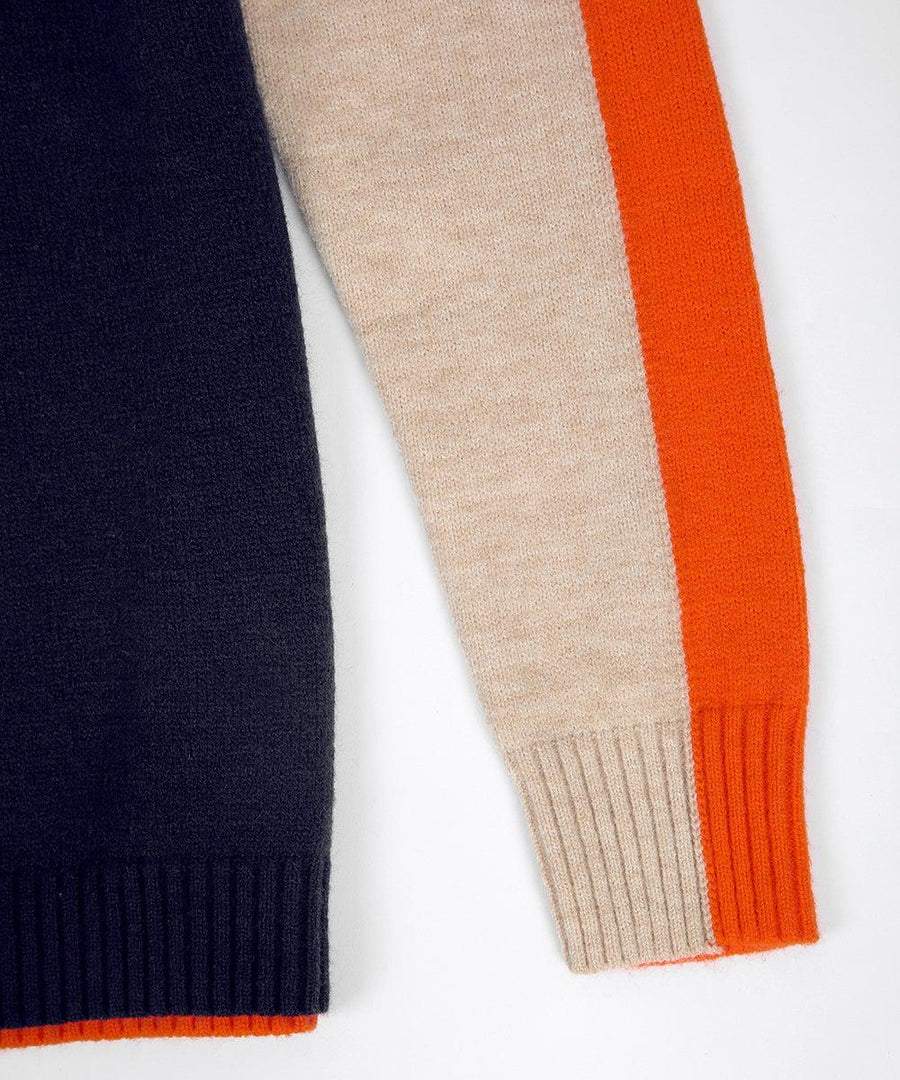 Navy and Orange Retro Stripe Sweater