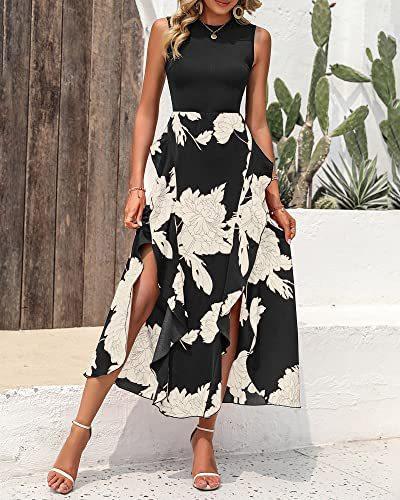 Elegant Floral Split Dress