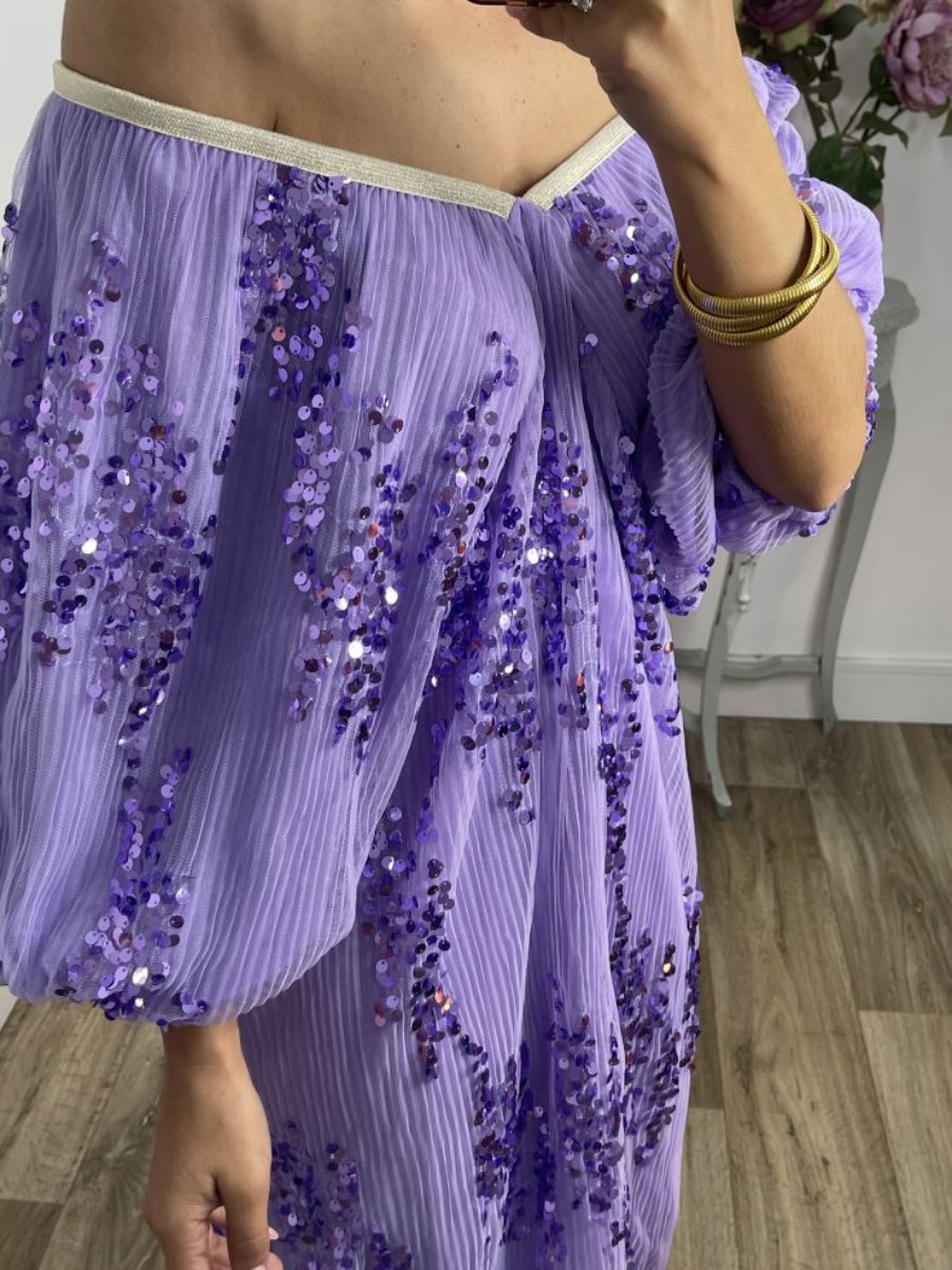 Elegant V-Neck Sequin Maxi Dress