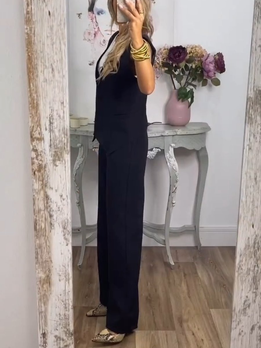 Casual Vest & Pants Two-Piece Set